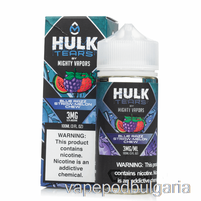 Vape Bulgaria Blue Razz Straw Melon Chew - Hulk Tears - 100ml 0mg